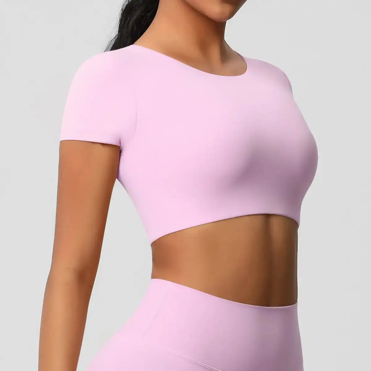 Apex Sculpt cropped gym/yoga top Pink side