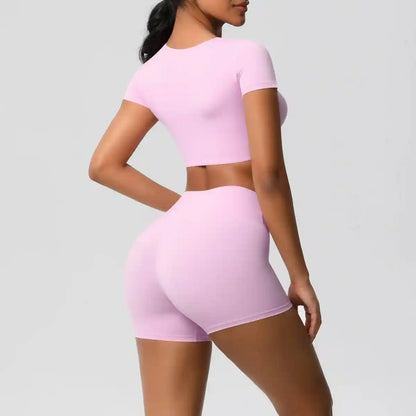 Apex Sculpt Cropped 2-Piece Yoga & Training Set pink
