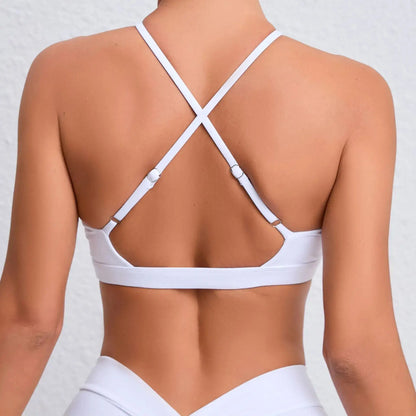 
Apex Sculpt Summer Sports Bra white back view 