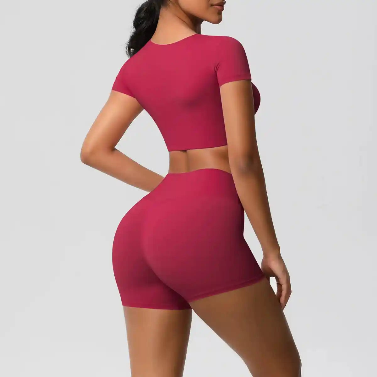 Apex Sculpt Cropped 2-Piece Yoga & Training Set red
